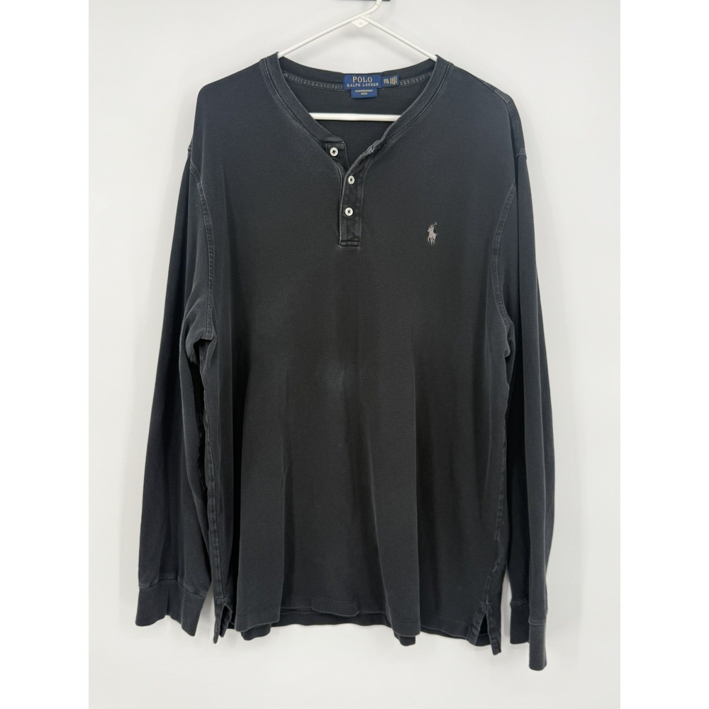 Polo Ralph Lauren Black Long Sleeve 1/4 Button XXL
